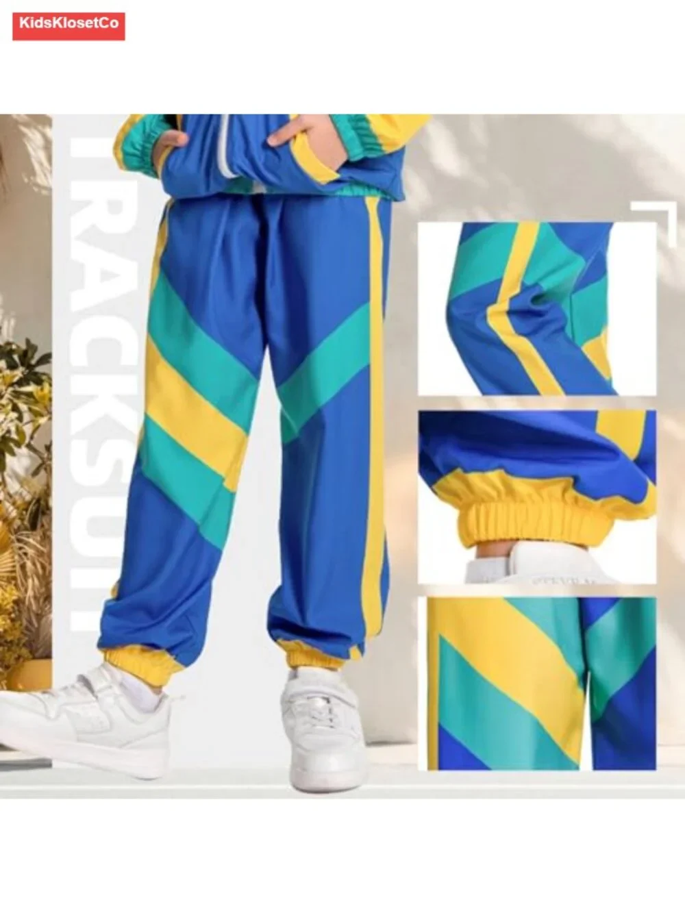 Boys 80s Tracksuit Kids Hip Hop Costume Retro Dance Set with Headband